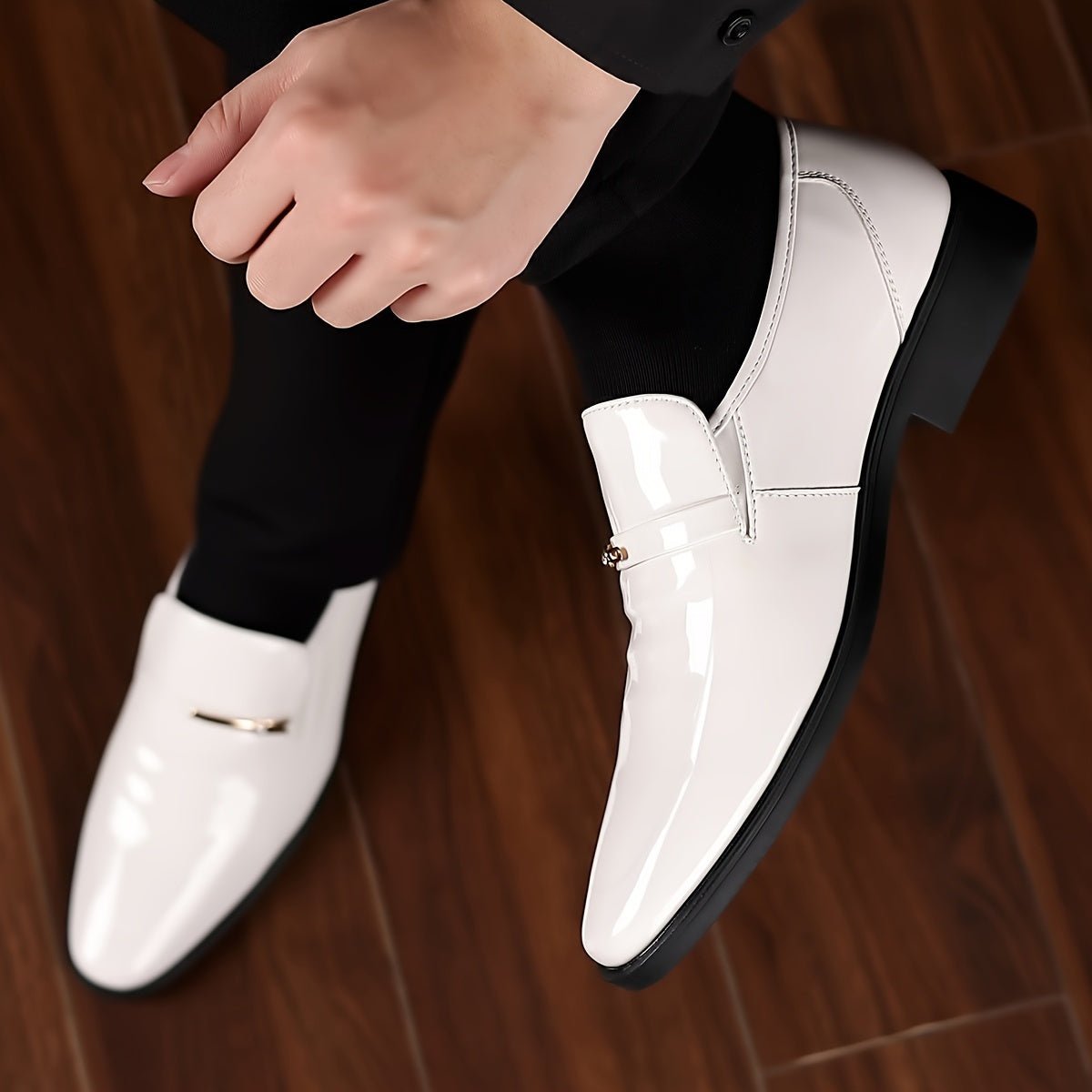 Mens Luxury Slip - On Dress Shoes - Durable, Anti - Skid Sole, Stylish Smart Casual Design - Perfect for Everyday Comfort - Black Business Corner