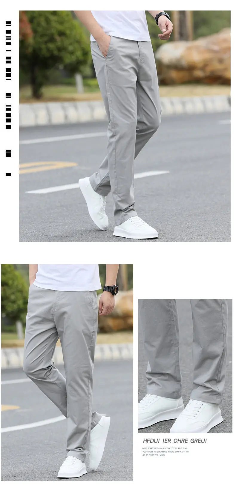Men's High - Quality Chinos - Cotton Casual Trousers - Breathable Straight Pants (Sizes w28 - w40) - Black Business Corner