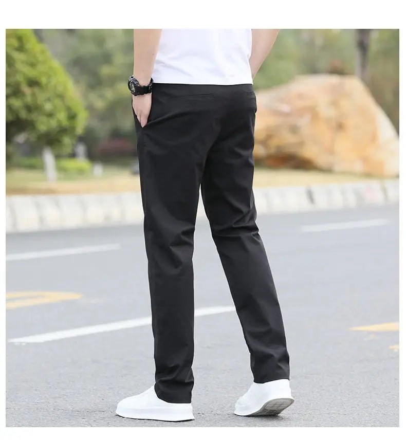 Men's High - Quality Chinos - Cotton Casual Trousers - Breathable Straight Pants (Sizes w28 - w40) - Black Business Corner