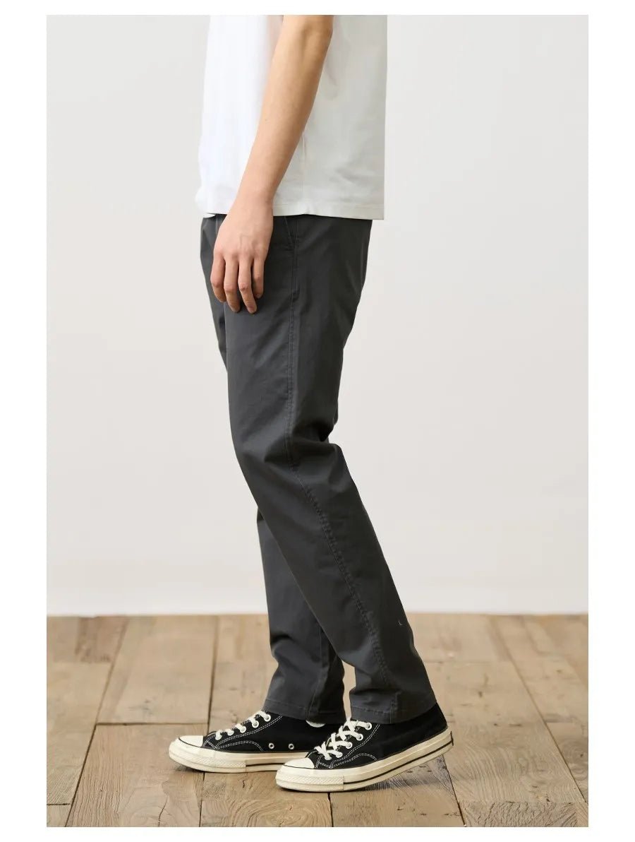 SIMWOOD 2024 Autumn New Comfortable Tapered Chinos Pants Men 250gsm Fabric Classical Trousers - Black Business Corner