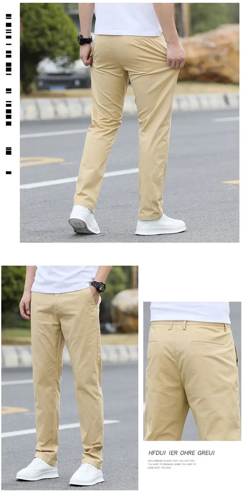 Men's High - Quality Chinos - Cotton Casual Trousers - Breathable Straight Pants (Sizes w28 - w40) - Black Business Corner