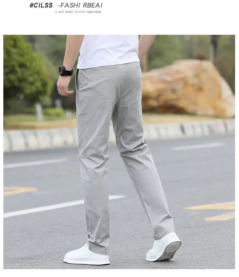 Men's High - Quality Chinos - Cotton Casual Trousers - Breathable Straight Pants (Sizes w28 - w40) - Black Business Corner