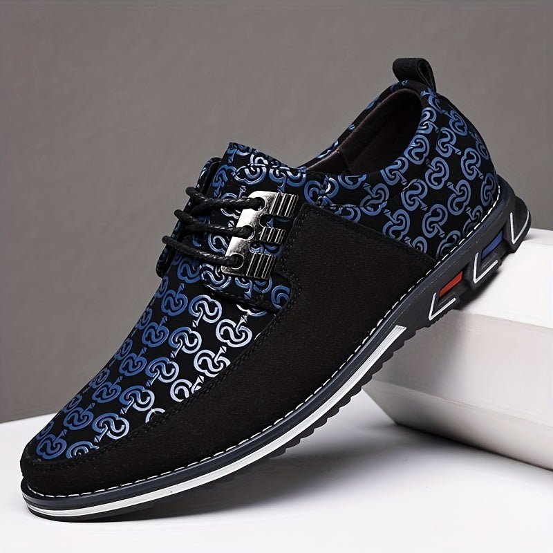 Mens Superfine Fiber Derby Shoes - Lace - up Front, Geometric Pattern, PU Insole, Rubber Sole, Solid Color Design - Ideal for Office, Business, Formal, Black Tie Optional Events - Black Business Corner